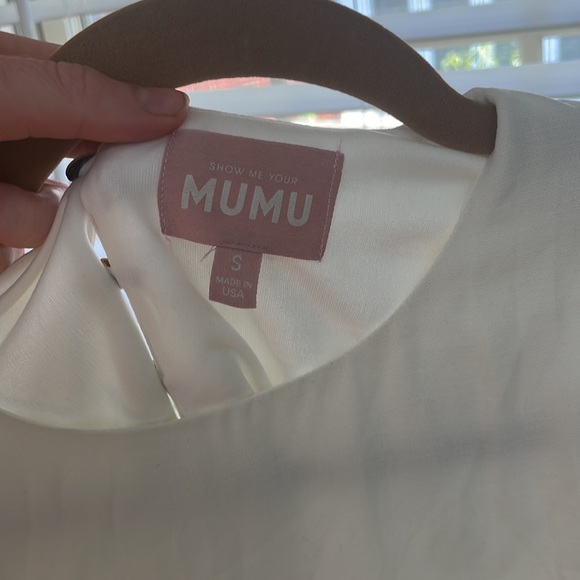 Show Me Your MuMu Brooks Babydoll Mini Dress in Cream Size small - Picture 3 of 5